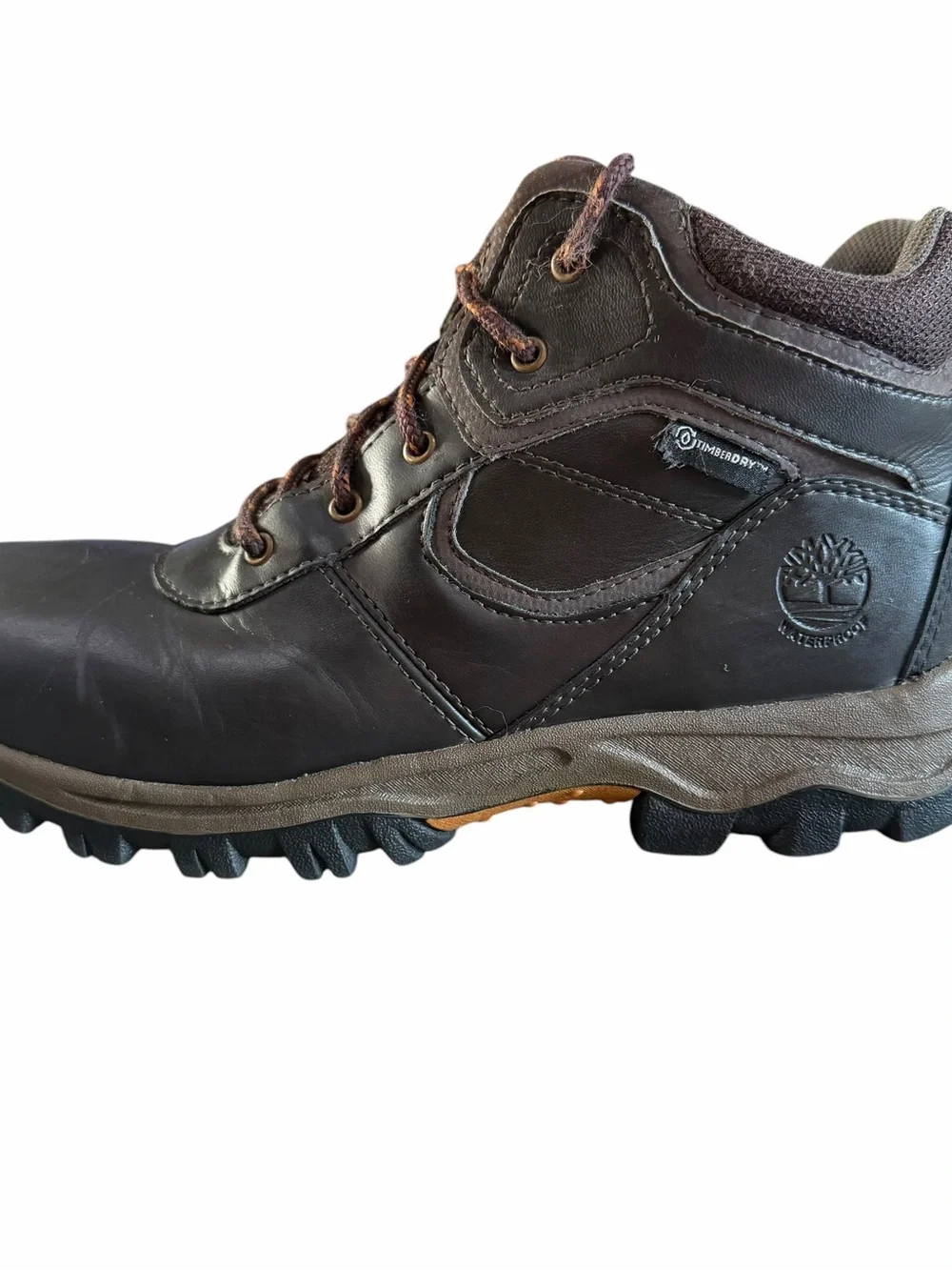 Timberland Hiking Boots Boys Size 6 Women’s 7.5/8 Brown Leather Outdoor Gorpcore